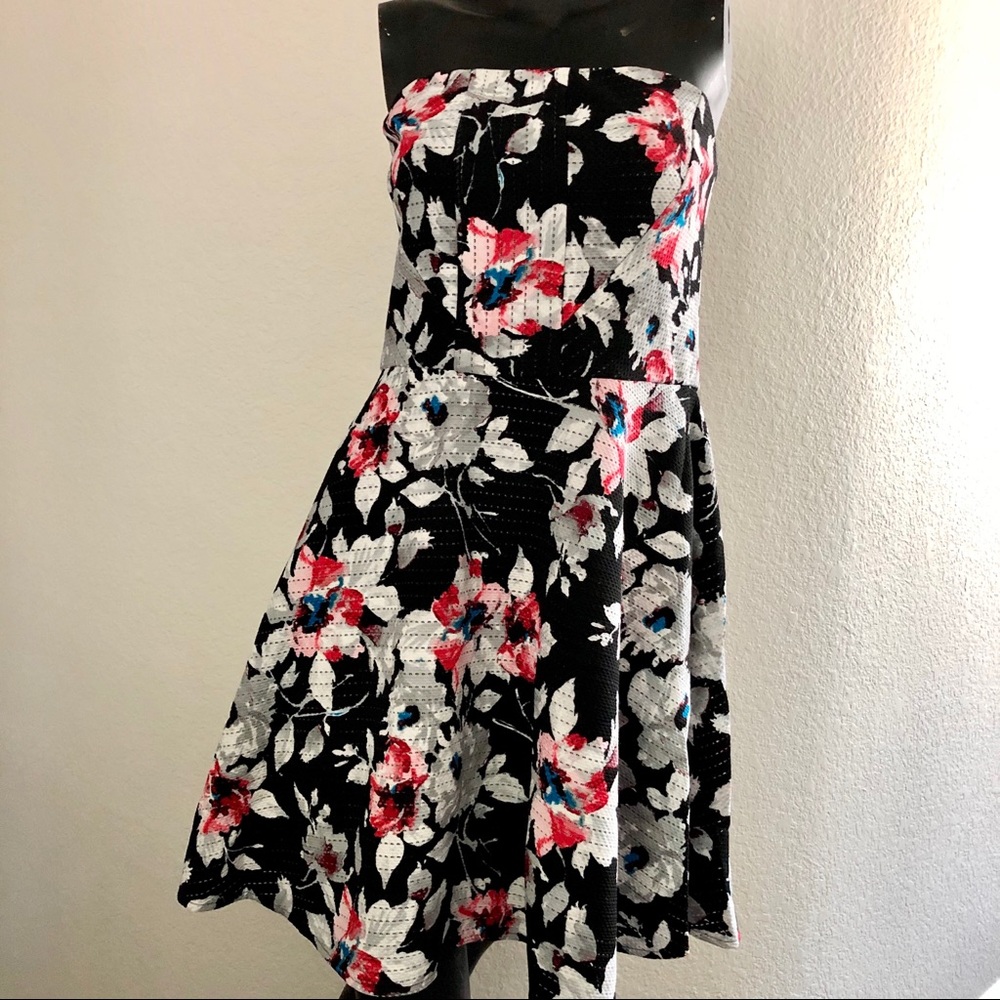 Express Fit & Flare Strapless Dress